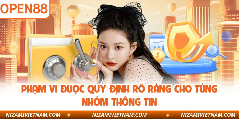Phạm vi được quy định rõ ràng cho từng nhóm thông tin